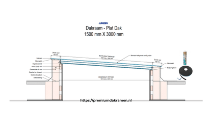 Platdakraam - 150x300 cm van Premium Dakramen